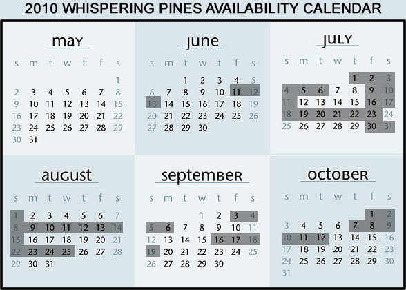 Whispering Pines Calendar